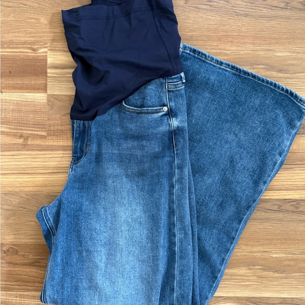 Pinkblush Navy and Light Blue Denim Maxi Skirt